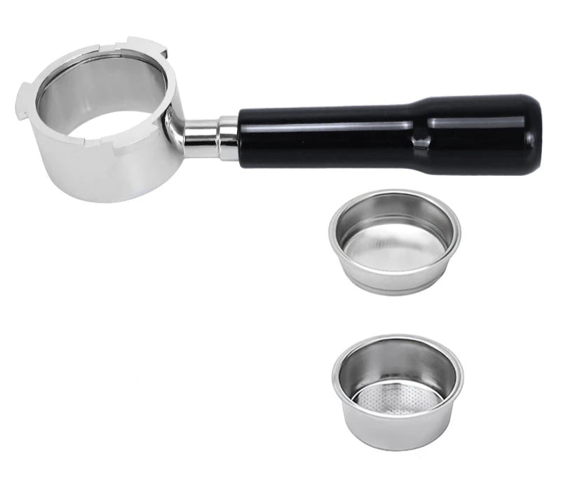 Premium Wooden Handle Portafilters for Delonghi Dedica – Bottomless & Double Spout Options!