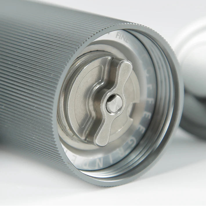 Close-up of a silver product on a white background
