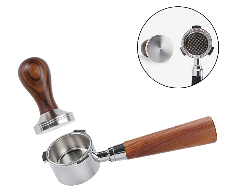DeLonghi Dedica Bottomless Portafilter – 51mm espresso portafilter with an open-bottom design for improved extraction, rich crema, and barista-style brewing."