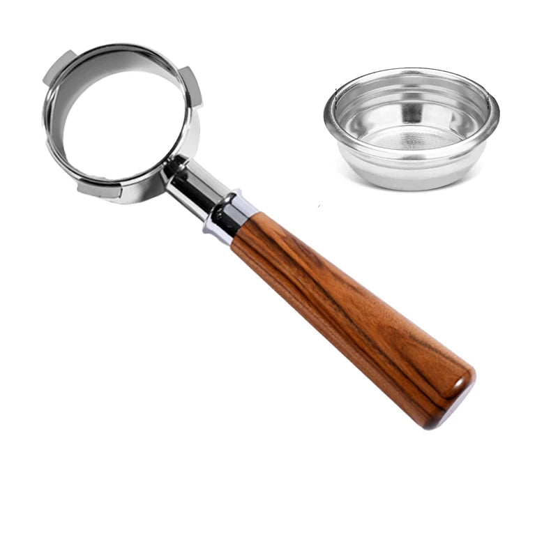 Coffee scoop with wooden handle and metal bowl, labeled as a gift, on a white background.